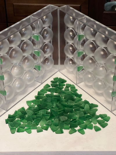 Chocolate mould grips in action